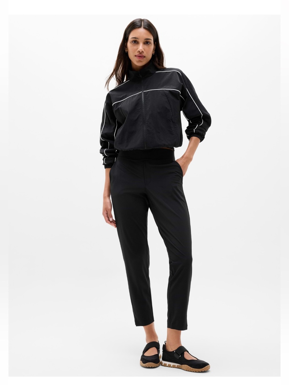 Athleta Black Cropped Slim Ankle Pants